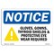 Signmission OSHA Notice Sign, Gloves Gowns Thyroid Shields With Symbol, 10in X 7in Decal, 10" W, 7" H, Landscape OS-NS-D-710-L-13130 - alternate 1